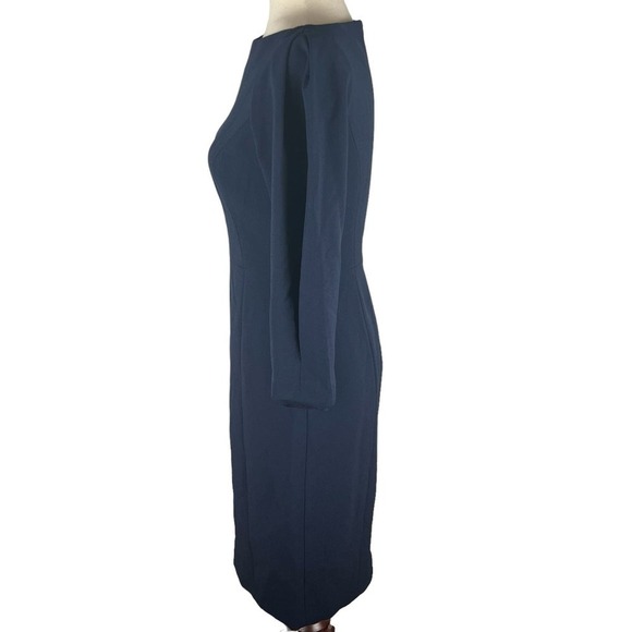 ELIZA J PLEATED 3/4 SLEEVE SHEATH DRESS IN NAVY NWT WOMEN'S‎ SIZE 2 - Picture 5 of 16
